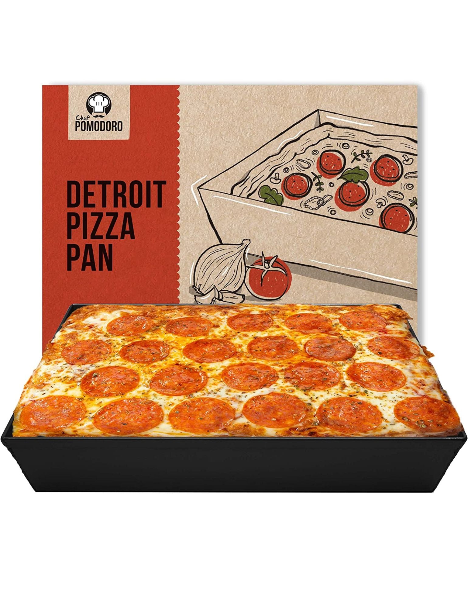 Chef Pomodoro Deep Dish Pizza Pan, Chicago Style (12-Inch)
