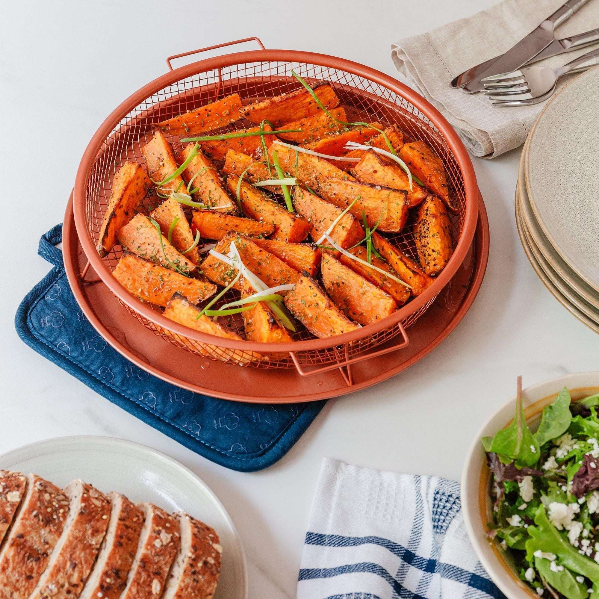 Copper chef bake and crisp outlet pan