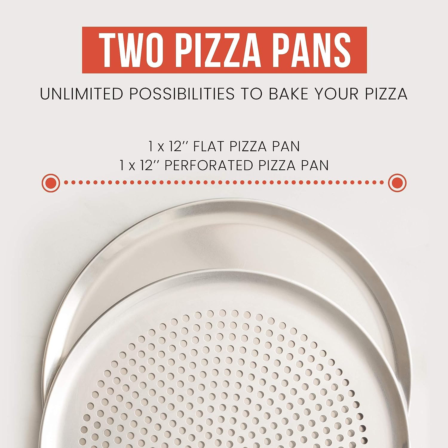 9M9 Pizza Pans with holes 12 inch Perfect Results Premium Non-Stick  Bakeware Pizza Crisper Pan (2 set)