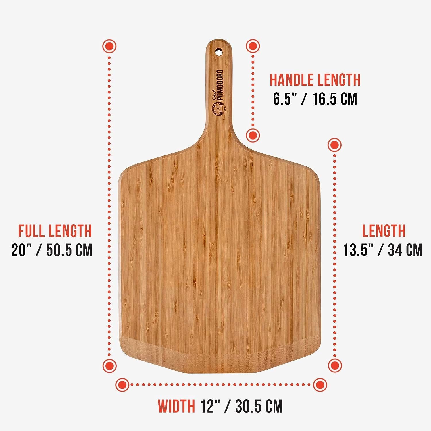 12-inch Bamboo Pizza Peel for Baking Homemade Pizza and Bread